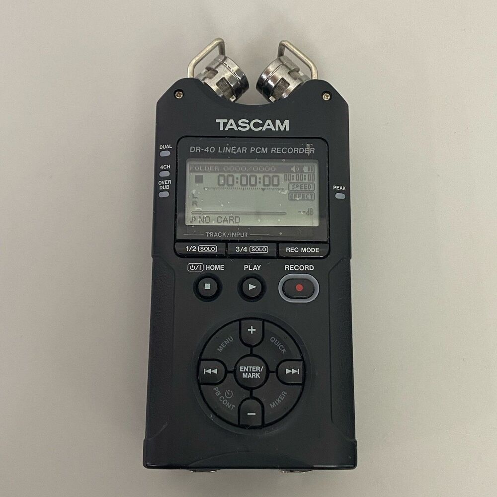 TASCAM DR-40 Linear PCM 4-Track Handheld Digital Audio Recorder Tested Power